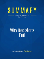 Why Decisions Fail (Review and Analysis of Nutt's Book)