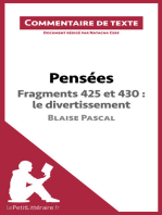 Pensées de Blaise Pascal - Fragments 425 et 430 : le divertissement: Commentaire de texte