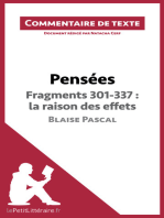 Pensées de Blaise Pascal - Fragments 301-337 : la raison des effets: Commentaire de texte