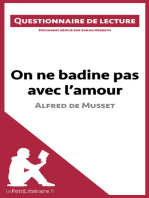 On ne badine pas avec l'amour d'Alfred de Musset: Questionnaire de lecture