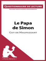 Le Papa de Simon - Guy de Maupassant (Questionnaire de lecture): Document rédigé par Jessica Vansteenbrugge