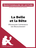 La Belle et la Bête de Madame Leprince de Beaumont: Questionnaire de lecture