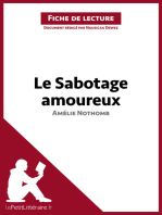Le Sabotage amoureux d'Amélie Nothomb (Fiche de lecture): Analyse complète et résumé détaillé de l'oeuvre