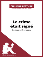 Le crime était signé de Lionel Olivier (Fiche de lecture): Résumé complet et analyse détaillée de l'oeuvre