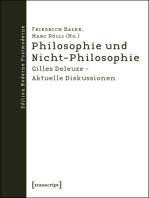 Philosophie und Nicht-Philosophie: Gilles Deleuze - Aktuelle Diskussionen