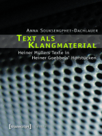 Text als Klangmaterial: Heiner Müllers Texte in Heiner Goebbels' Hörstücken