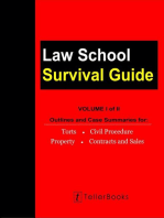Law School Survival Guide (Volume I of II) - Outlines and Case Summaries for Torts, Civil Procedure, Property, Contracts & Sales