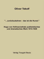 ...zurückzukehren - das ist die Kunst: Hugo von Hofmannsthals publizistisches und dramatisches Werk 1914-1929