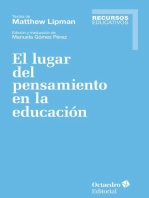 El lugar del pensamiento en la educación: Textos de Matthew Lipman