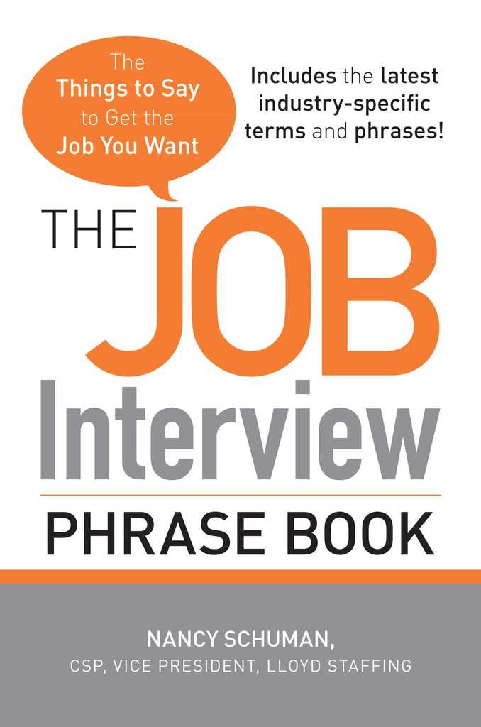 The Job Interview Phrase Book by Nancy Schuman - Book ...