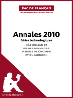 Annales 2010 Séries technologiques "Le roman et ses personnages 