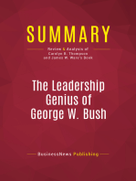 Summary: The Leadership Genius of George W. Bush: Review and Analysis of Carolyn B. Thompson and James W. Ware's Book