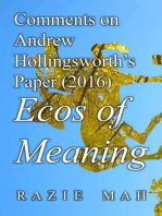 Comments on Andrew Hollingsworth’s Paper (2016) Ecos of Meaning