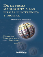 De la firma manuscrita a las firmas electrónica y digital: Derecho internacional de los negocios. Tomo V