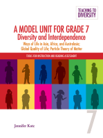 A Model Unit For Grade 7: Diversity and Interdependence: Ways of Life in Asia, Africa, and Australasia, Global Quality of Life; Particle Theory of Matter