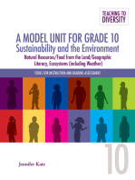 A Model Unit For Grade 10: Sustainability and the Environment: Natural Resources/Food from the Land/Geographic Literacy, Ecosystems (including Weather)