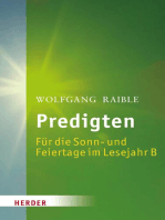 Predigten: Für die Sonn- und Feiertage im Lesejahr B