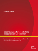 Bedingungen für den Erfolg kooperativer Lernformen: Forschungsstand, Lernwirksamkeit und die Methode des Gruppenpuzzles