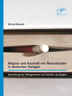 Akquise und Auswahl von Manuskripten in deutschen Verlagen
