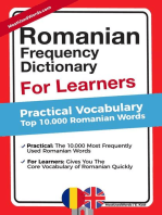 Romanian Frequency Dictionary For Learners - Practial Vocabulary - Top 10000 Romanian Words