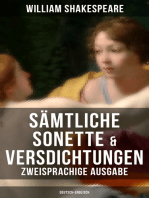 Sämtliche Sonette & Versdichtungen (Zweisprachige Ausgabe: Deutsch-Englisch): Venus und Adonis / Venus and Adonis + Sonette / Sonnets