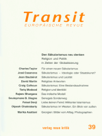 Transit 39. Europäische Revue: Den Säkularismus neu denken