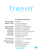 Transit 36. Europäische Revue: Klimapolitik und Solidarität
