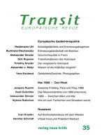 Transit 35. Europäische Revue: Europäische Gedächtnispolitik