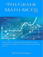 9th Grade Math MCQs: Multiple Choice Questions and Answers (Quiz &Tests with Answer Keys) (Math Quick Study Guides & Terminology Notes to Review)
