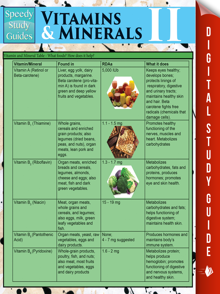 Read Vitamins & Minerals Il (Speedy Study Guides) Online by Speedy