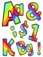 Celebrate Learning Rainbow Stripe Letters, Numbers, and Symbols