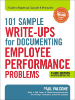 101 Sample Write-Ups for Documenting Employee Performance Problems: A Guide to Progressive Discipline and   Termination