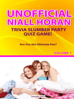Unofficial Niall Horan Trivia Slumber Party Quiz Game Volume 1