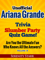 Unofficial Ariana Grande Trivia Slumber Party Quiz Game Volume 4