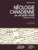Néologie canadienne de Jacques Viger: Manuscrits de 1810