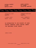 Introduction to the Ecology of Early Historic Communal Bison Hunting Among the Northern Plains Indians