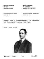 Edward Sapir's correspondence: An alphabetical and chronological inventory, 1910-1925