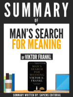 Summary Of "Man's Search For Meaning - By Viktor Frankl"