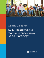 A Study Guide for A. E. Housman's "When I Was One and Twenty"