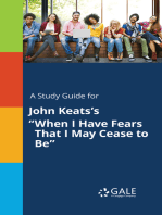 A Study Guide for John Keats's "When I Have Fears That I May Cease to Be"