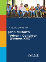 A Study Guide for John Milton's "When I Consider (Sonnet XIX)"