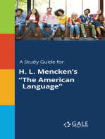 A Study Guide for H. L. Mencken's "The American Language"