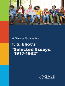A Study Guide for T. S. Eliot's "Selected Essays, 1917-1932"
