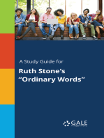 A Study Guide for Ruth Stone's "Ordinary Words"