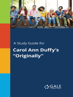 A Study Guide for Carol Ann Duffy's "Originally"