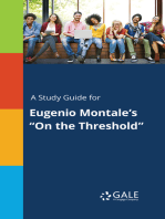 A Study Guide for Eugenio Montale's "On the Threshold"