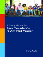 A Study Guide for Sara Teasdale's "I Am Not Yours"