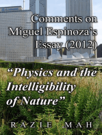 Comments on Miguel Espinoza's Essay (2012) "Physics and the Intelligibility of Nature"