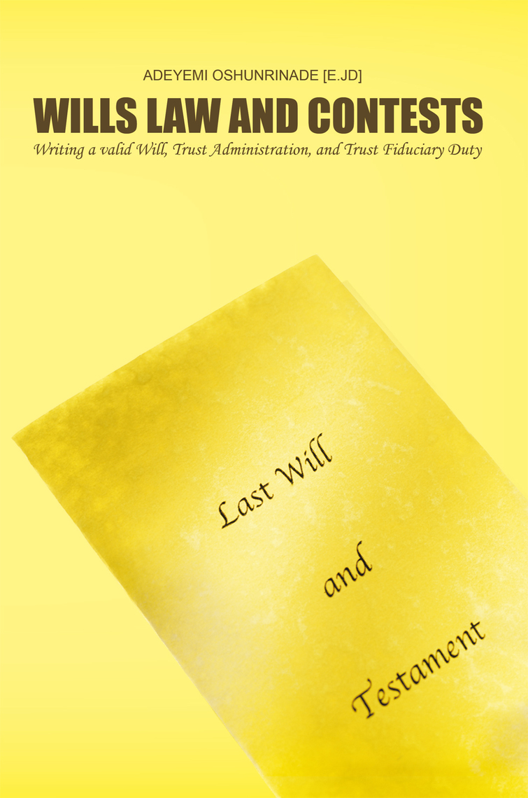 Read Wills Law And Contests Online By Adeyemi Oshunrinade Books