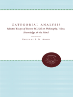 Categorial Analysis: Selected Essays of Everett W. Hall on Philosophy, Value, Knowledge, and the Mind